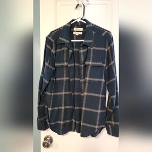 Madewell Cotton Flannel Green Plaid Casual Shirt